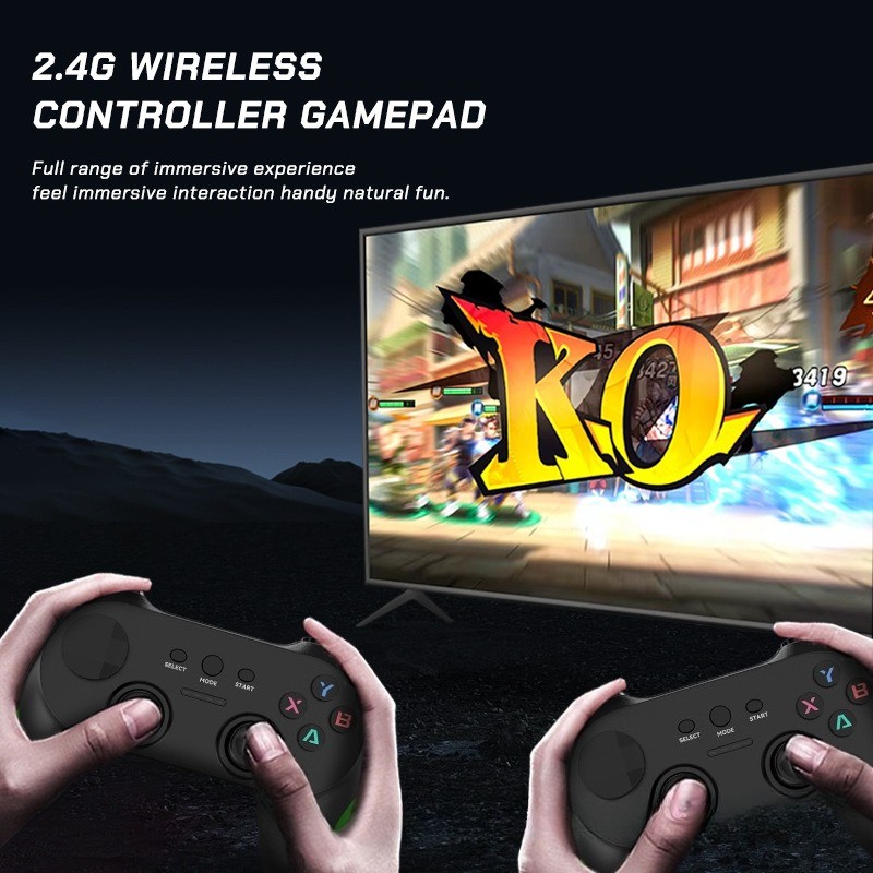 Wireless 2.4G Retro Gaming Handle Console TV Box Built-In 120000+ Video Games