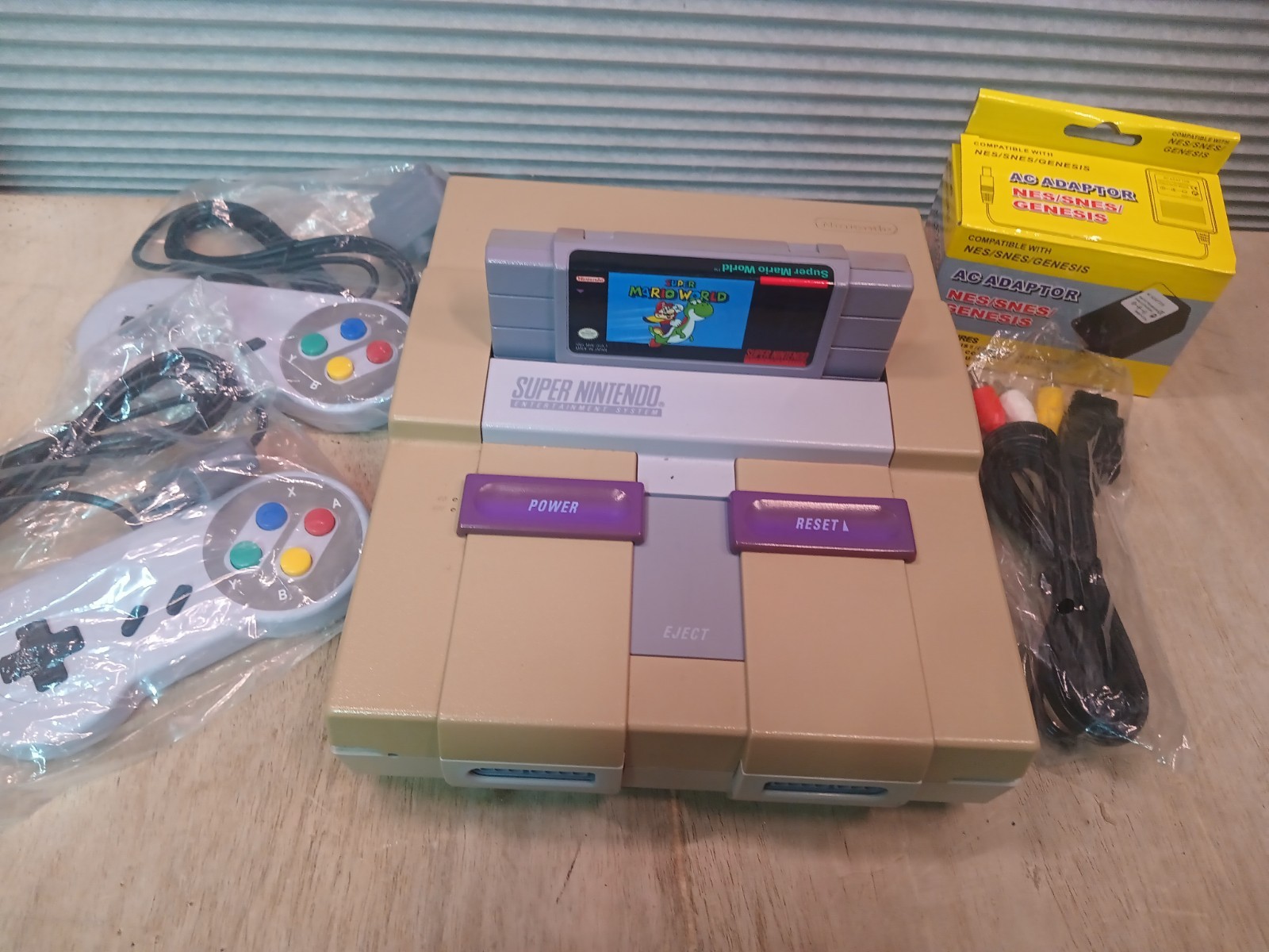 Super Nintendo Console W MARIO SNES SNS-001 New Controllers Cables Tested Works