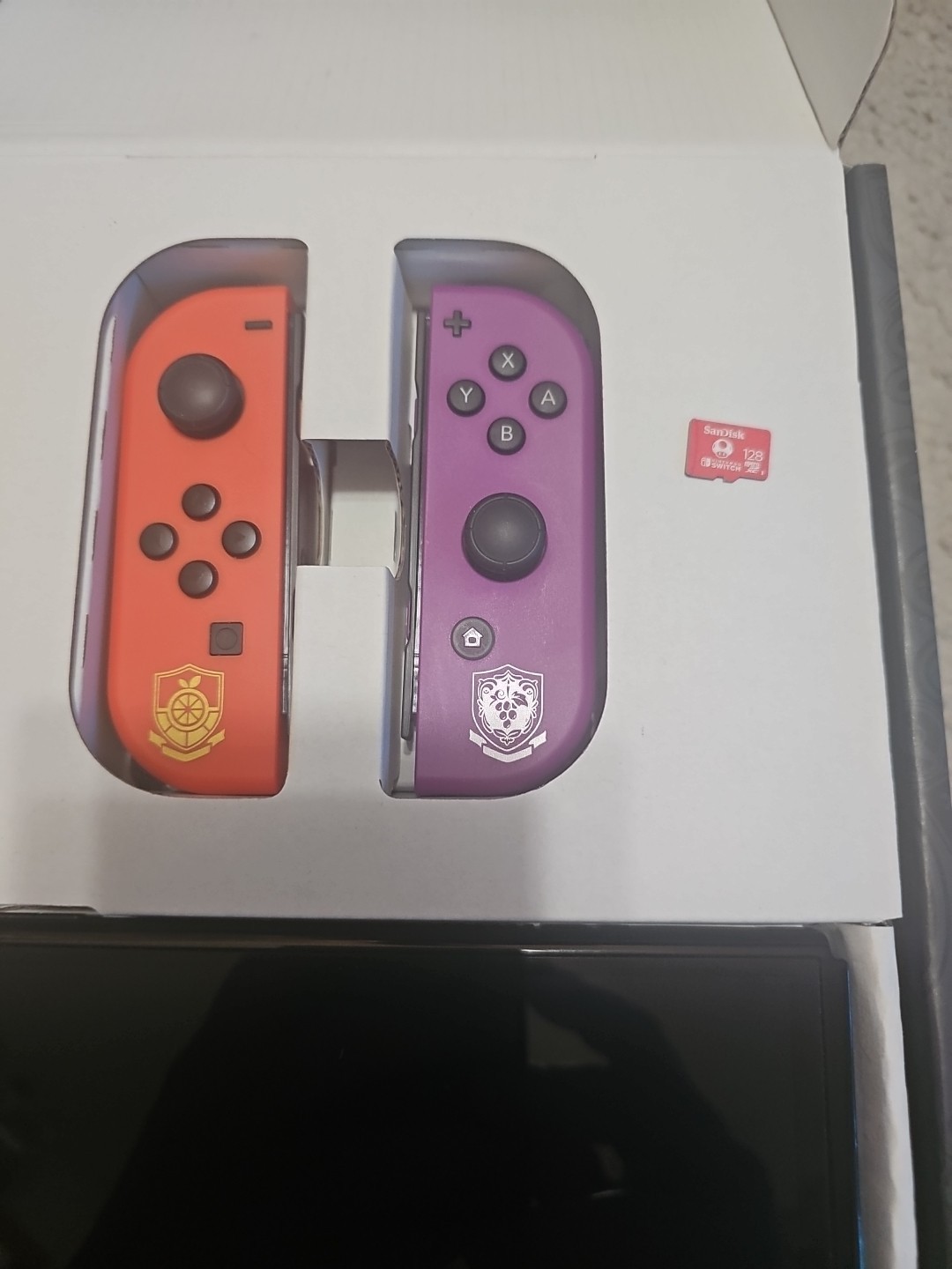 Nintendo Switch OLED HEG-001 Pokémon Scarlet & Violet Ed. 64GB + 128 OEM SD Card