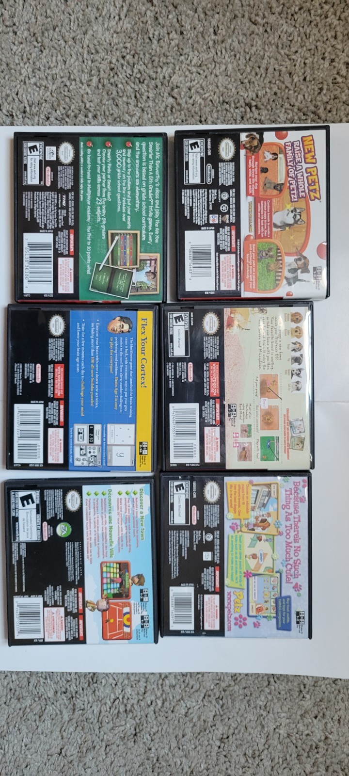 6 Complete Nintendo DS/DS LITE Games With CASE And Manuals.