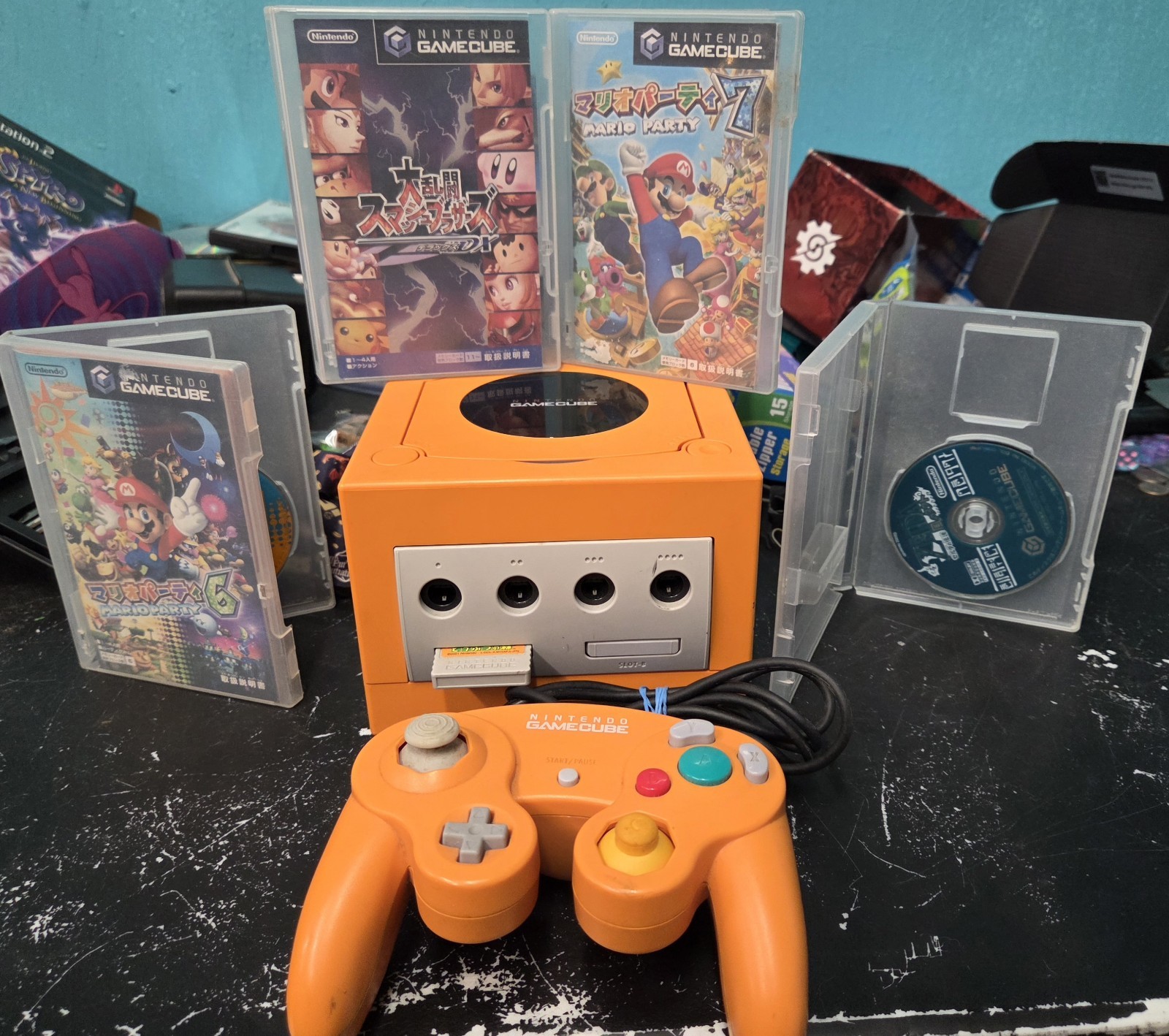 Spice Orange Japanese Gamecube W/ 4 Games