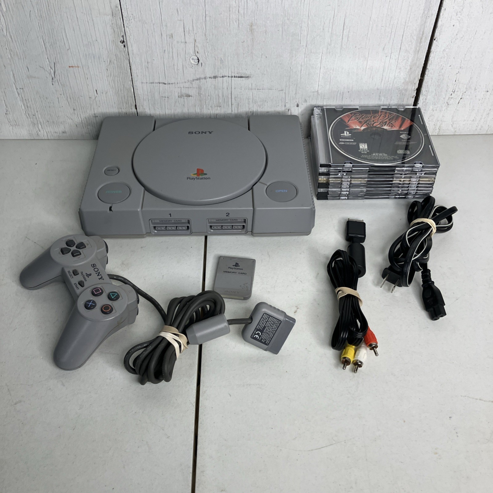 Sony PlayStation One PS1 Console SCPH-1001 Bundle 11 Games Bloody Roar Tony Hawk