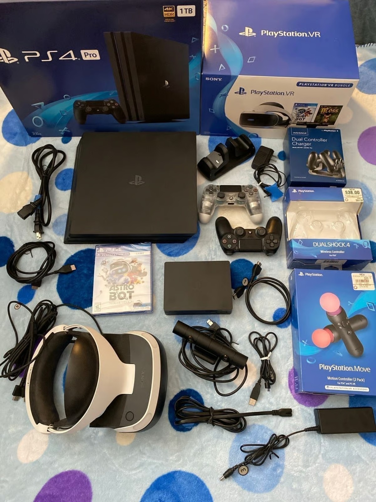 playstation 4 console bundle with vr game headset accessories