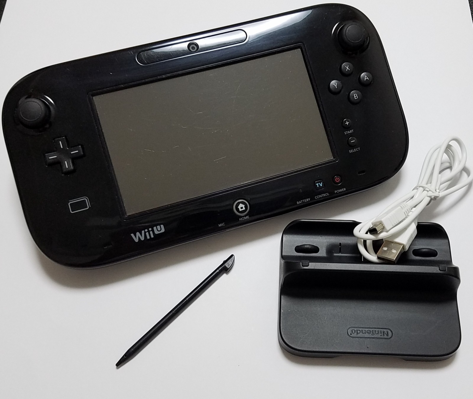 Nintendo Wii U GamePad Black Japan (NTSC-J) Includes Stand, Stylus & AC Adapter