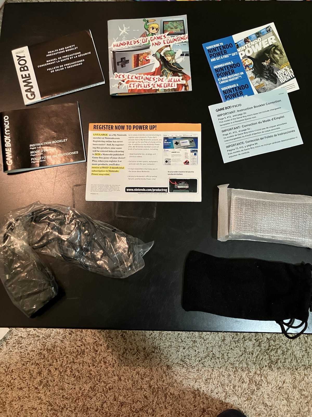 Nintendo Game Boy Micro Silver/Black w/ Box Manuals