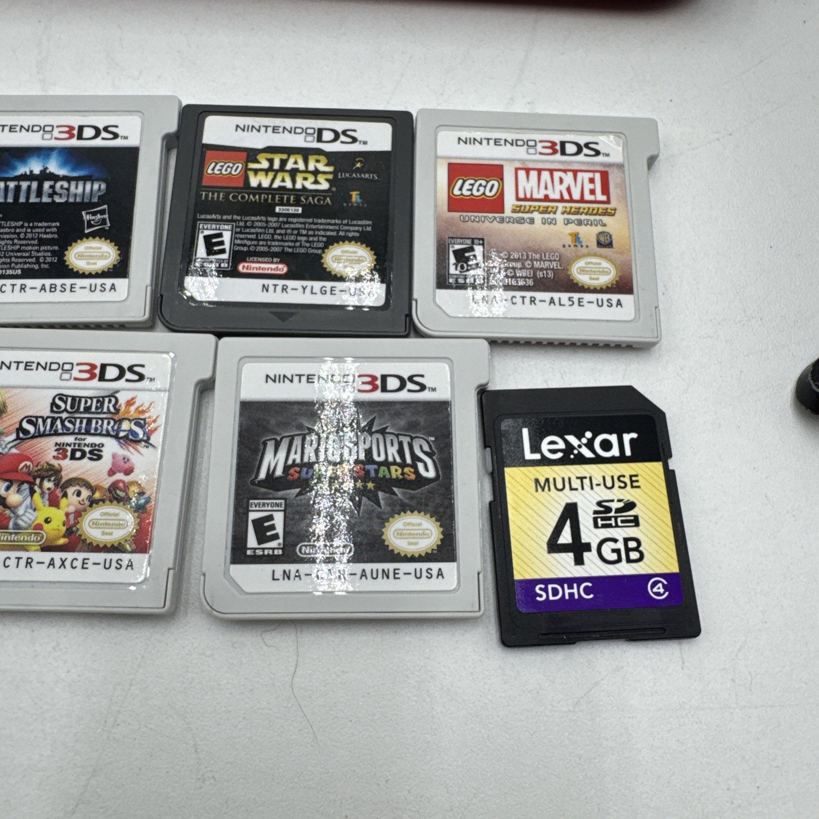 Nintendo 3DS XL Red Handheld Console w/ 7 Games Mario Tested Read