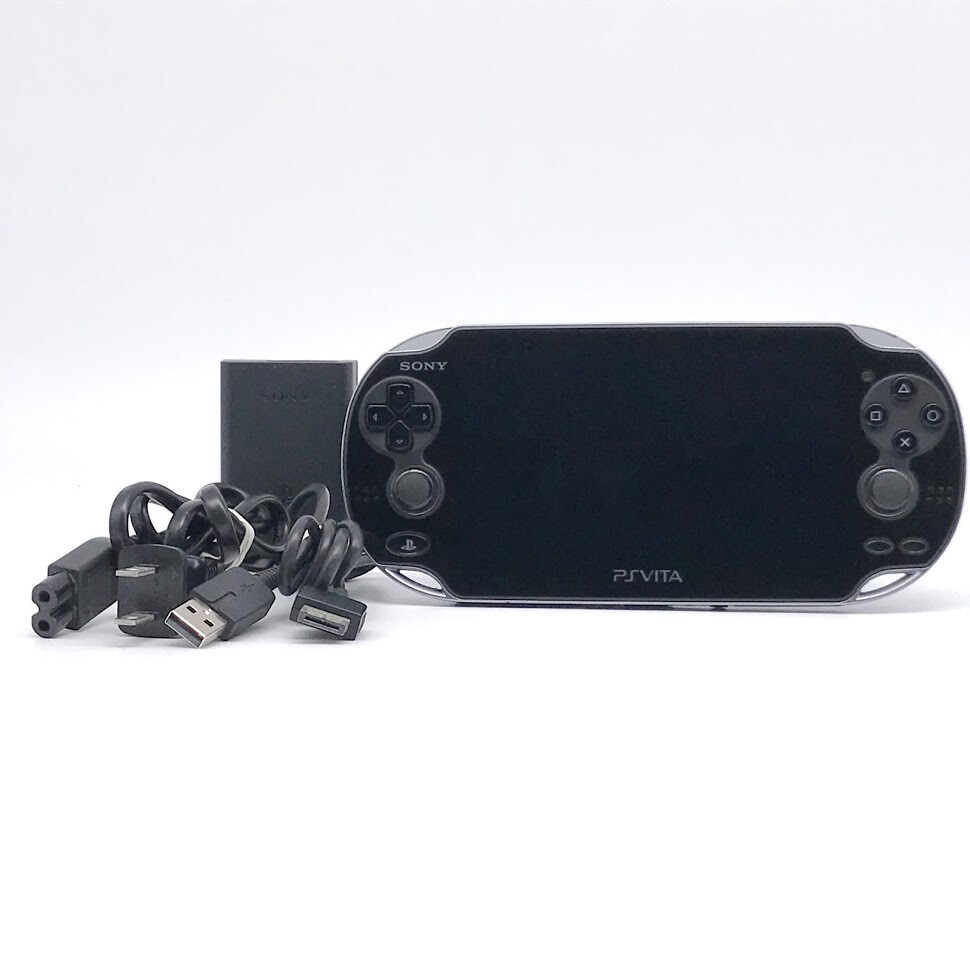 SONY PS Vita PCH-1000 Crystal Black Wi-Fi OLED w/ Charger “Near Mint”