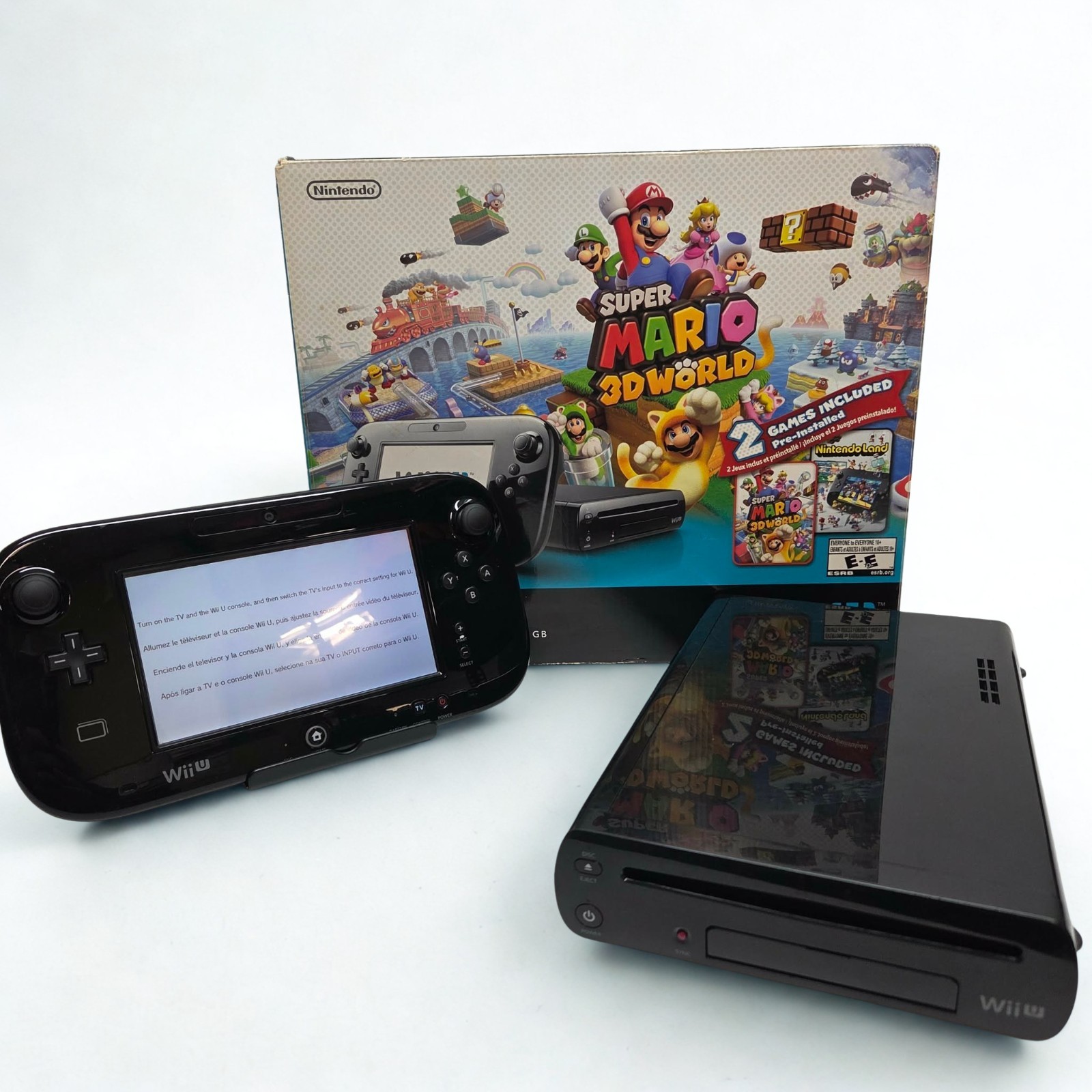 Nintendo Wii U Black 32GB Complete System Tested Working NO GAME INCLUDED