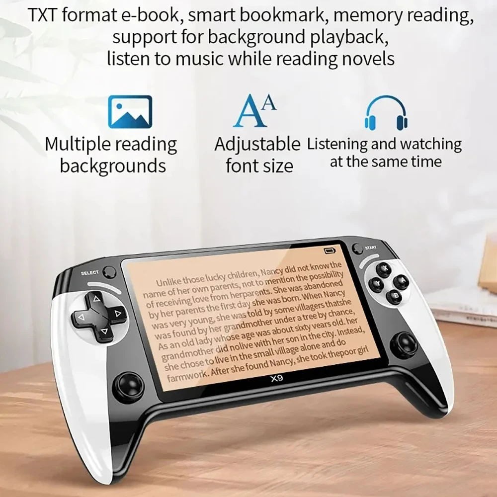 X9 Handheld Game Console 5.5 Inch IPS Screen, Video Games 10000+ Games