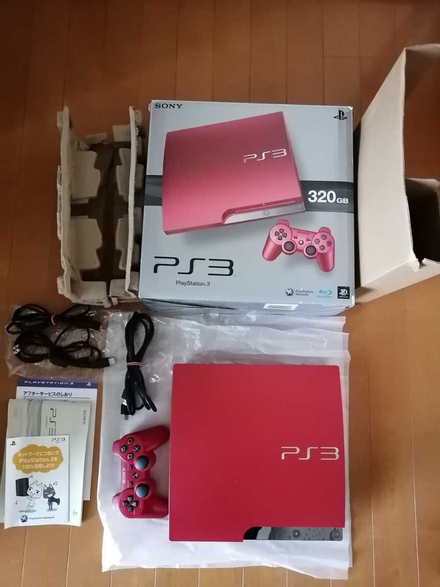 PS3 PlayStation 3 Slim Scarlet Red Console Boxed 320GB CECH-3000B Tested Japan