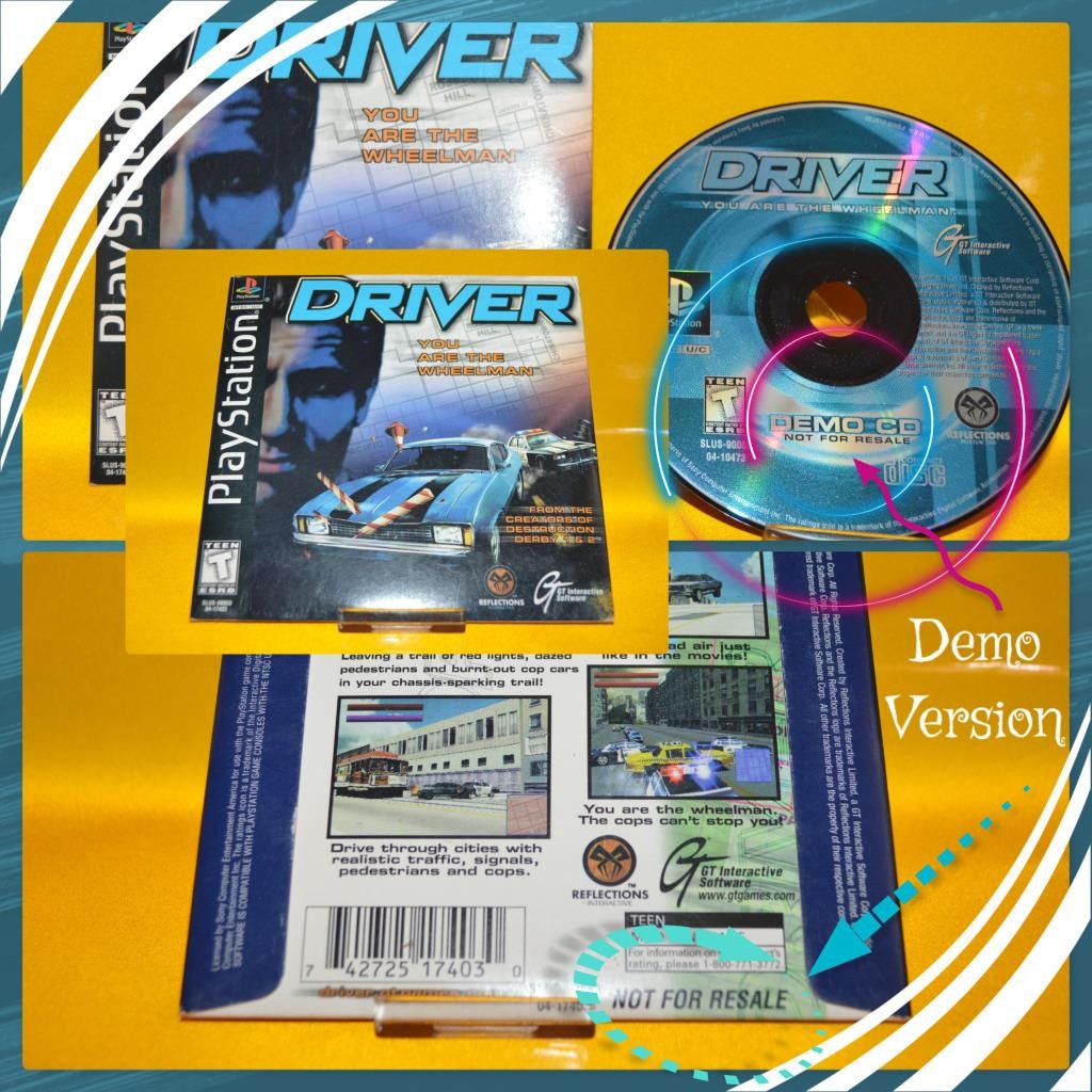 Driver ~ Rare Demo Disk PS1 ~ 1999 ( Playstation ) Case, Disks & Never Used !
