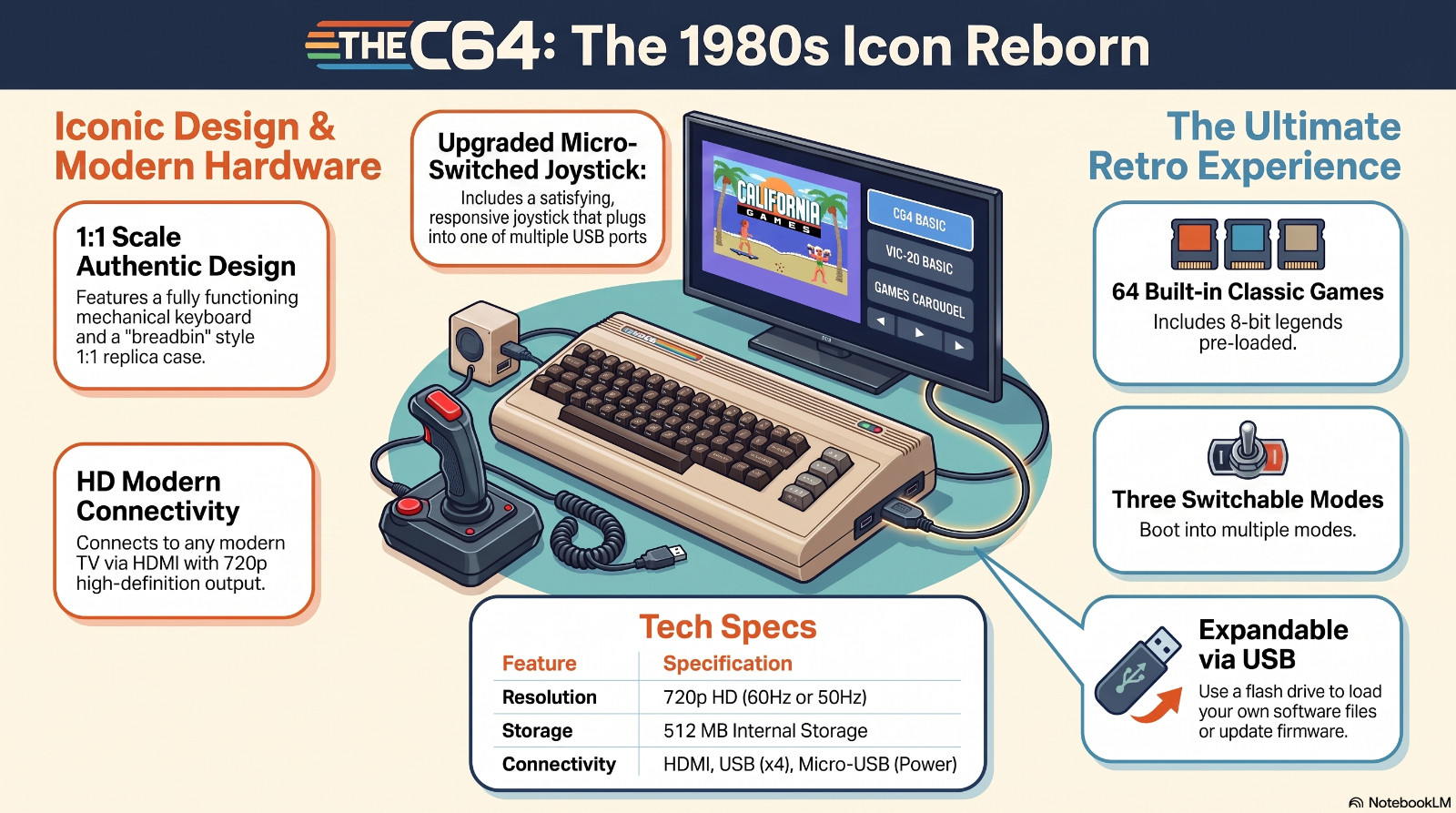 THE C64 MAXI – Commodore 64 Microcomputer – Full Size Keyboard – Original Box