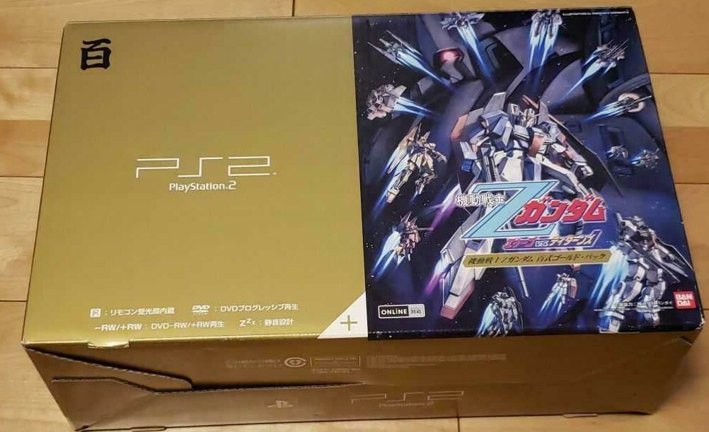 PlayStation 2 Console Mobile Suit Z Gundam Type-100 Hyakushiki Gold Pack Boxed