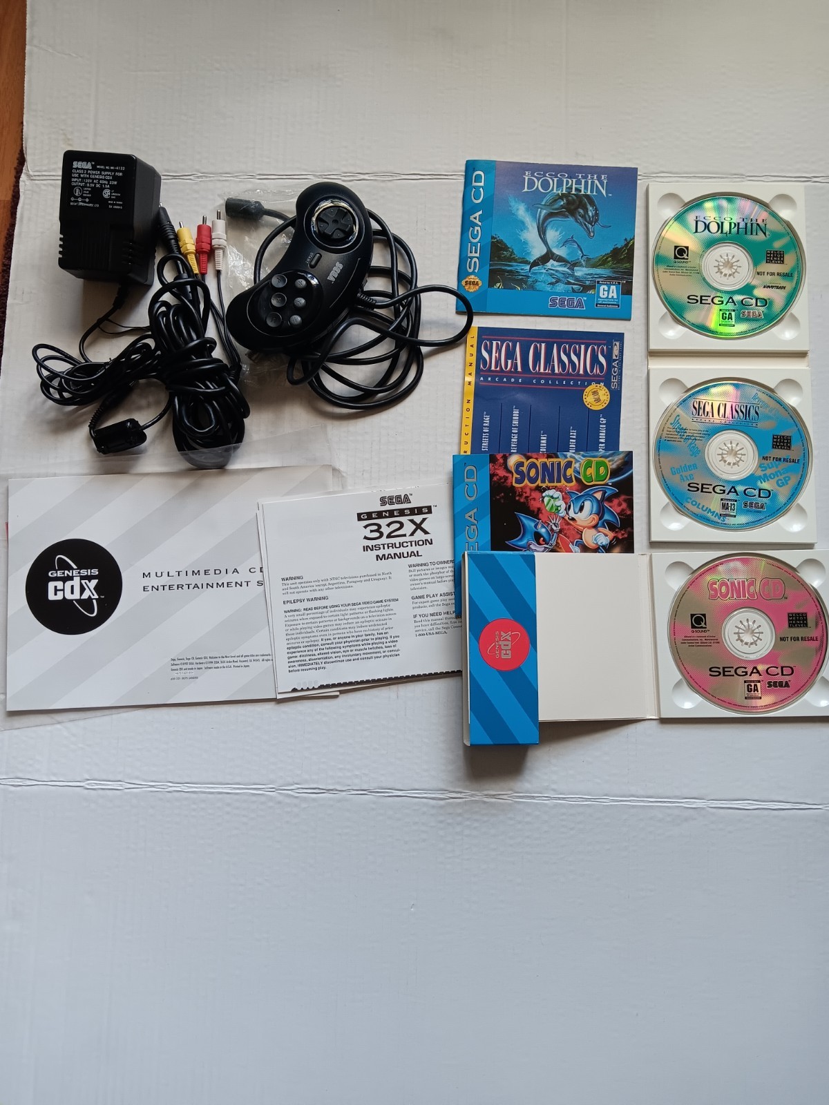Sega genesis CDX lot, CDX console, 32X, games.