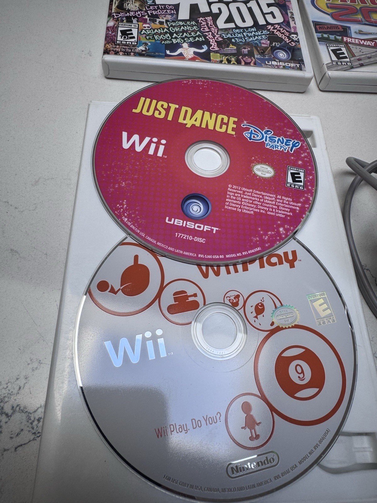 Nintendo Wii White Console Bundle Tested Working RVL-001 AV Cable, Power Cable