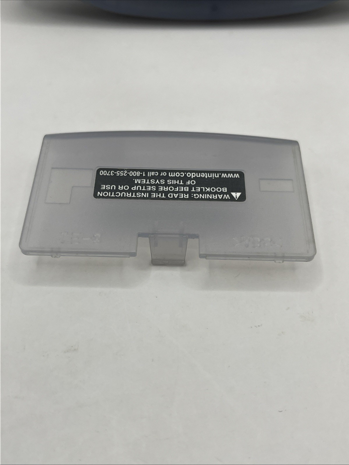 Nintendo Game Boy Advance Console Clear Glacier *broken battery cover* See Work