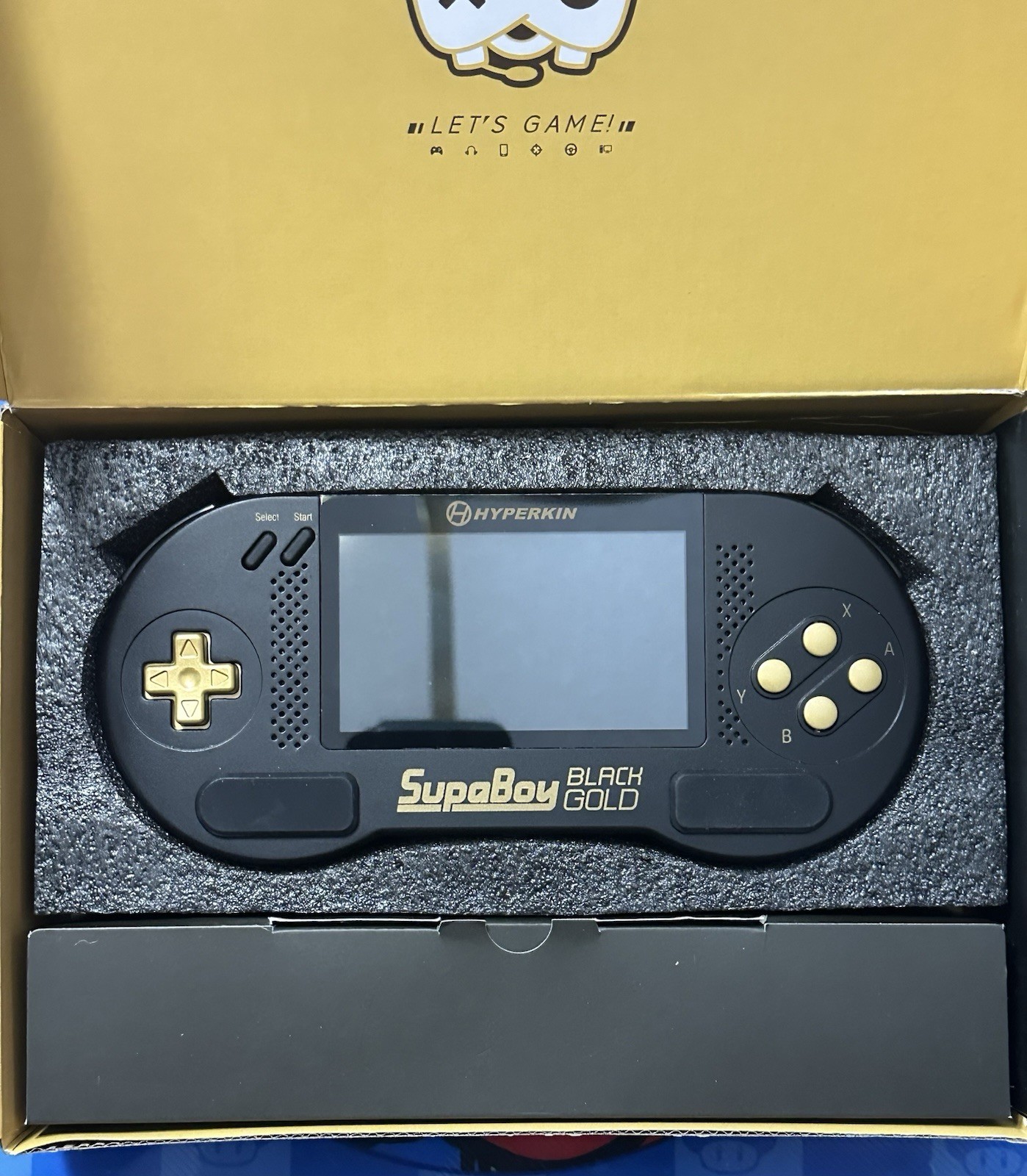 Used Hyperkin SupaBoy Portable Pocket BlackGold Console (Box & Manual Included)