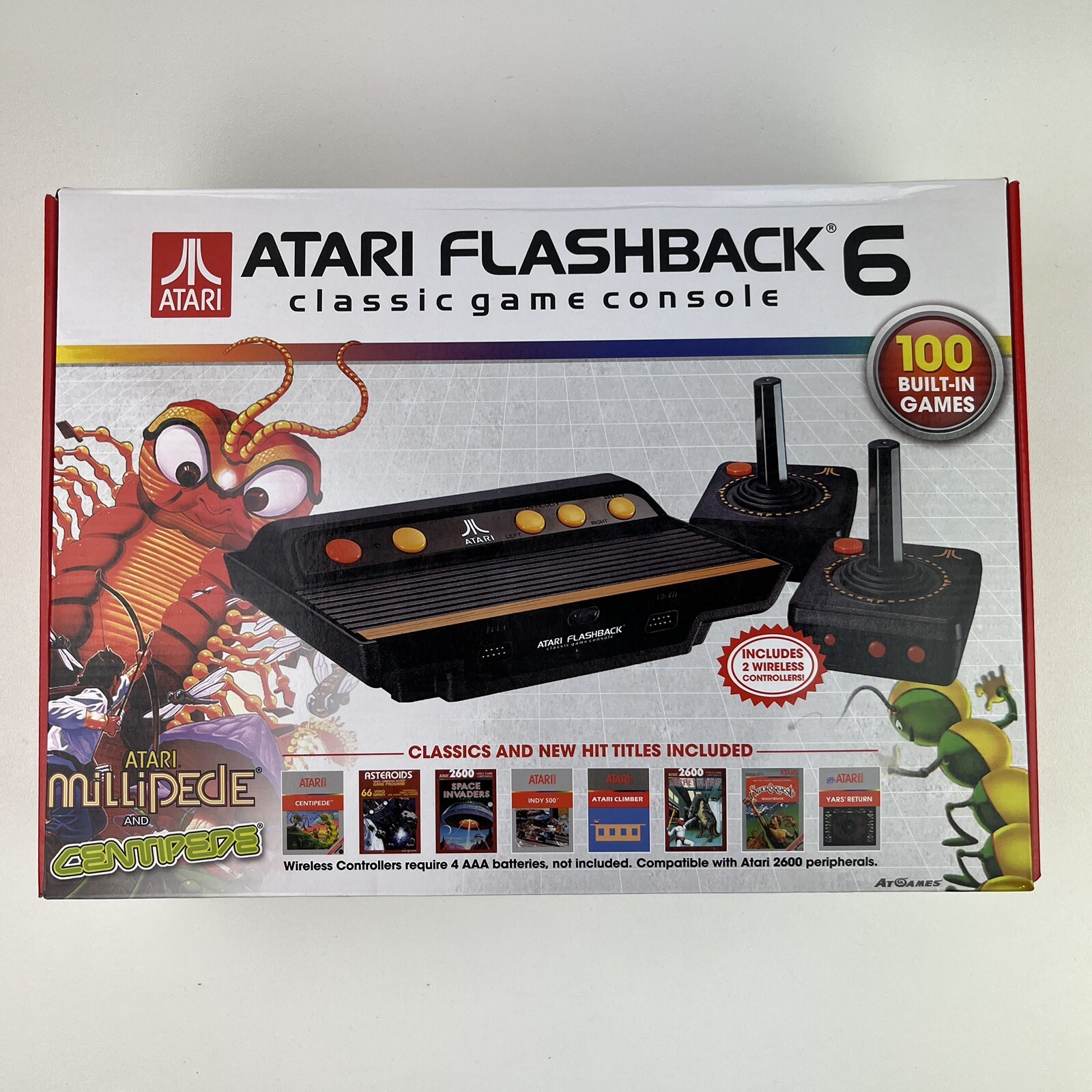 Atari Flashback 6 Classic Game System w/ 100 Built-in Games 2 Game Controllers