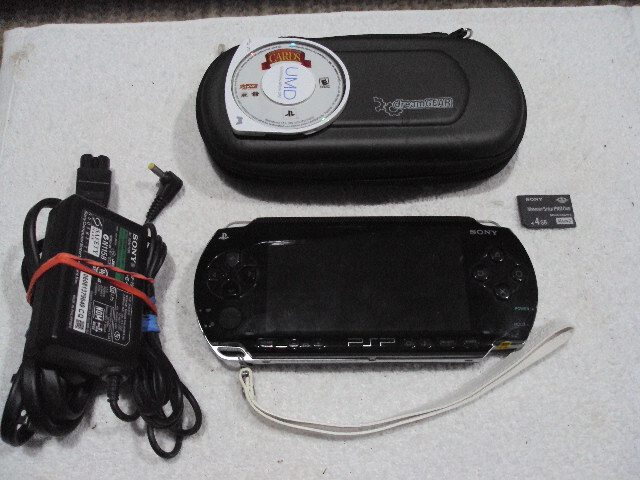 Sony PSP-Black Handheld System – With Game, Case, Charger, Memory Card and Case