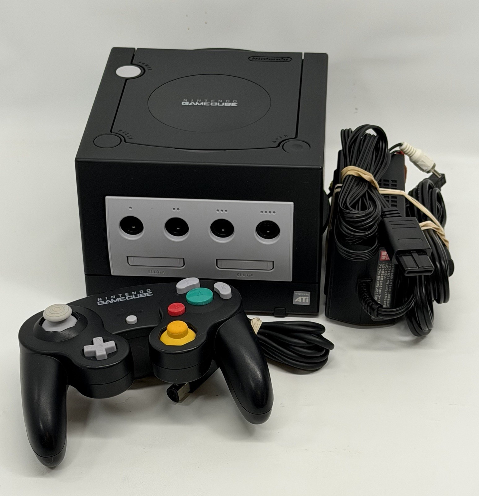 Nintendo GameCube Console With Controller Black Model DOL-001 Tested Working