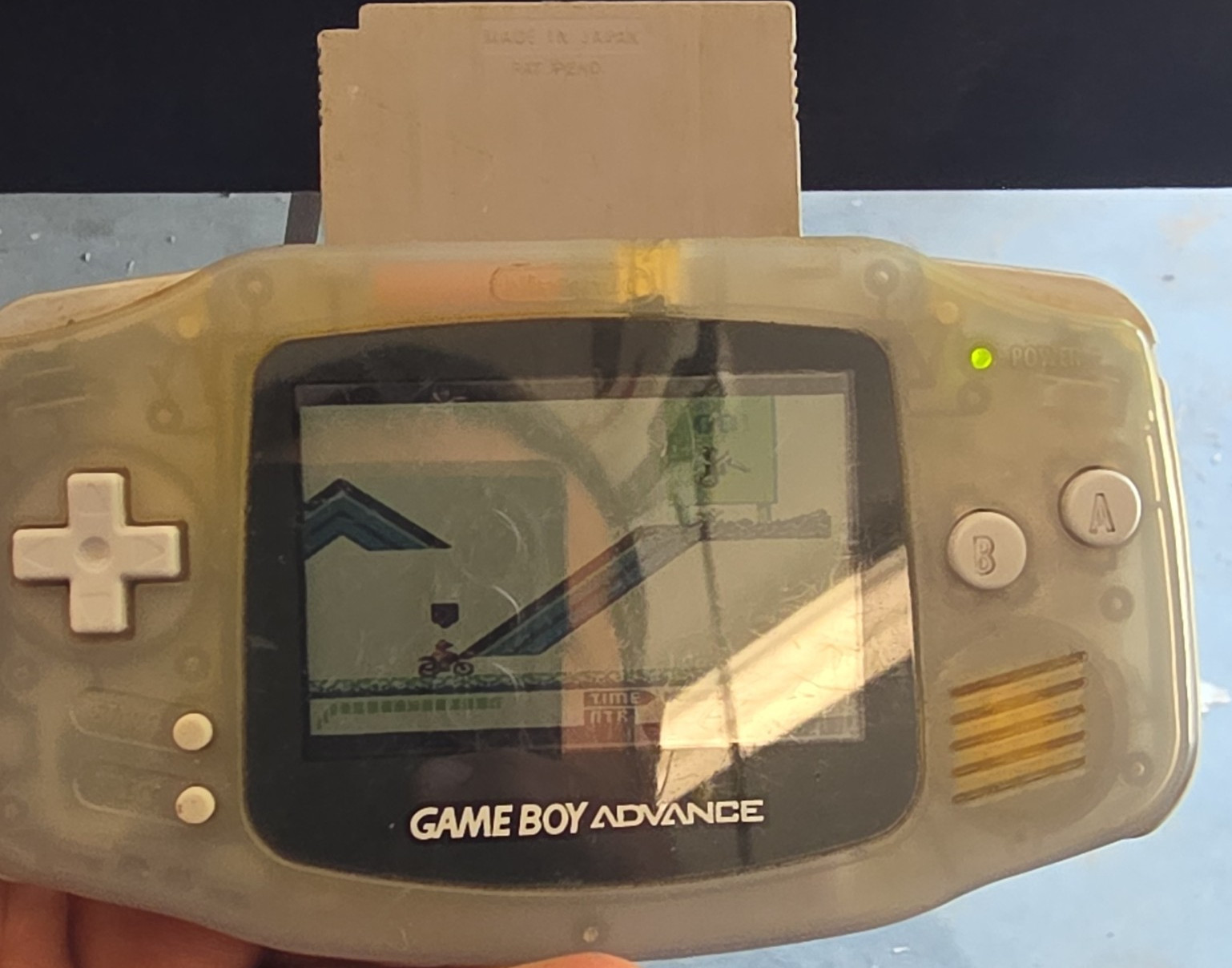 Nintendo Game Boy Advance AGB-001 Clear Handheld System Battery Powered
