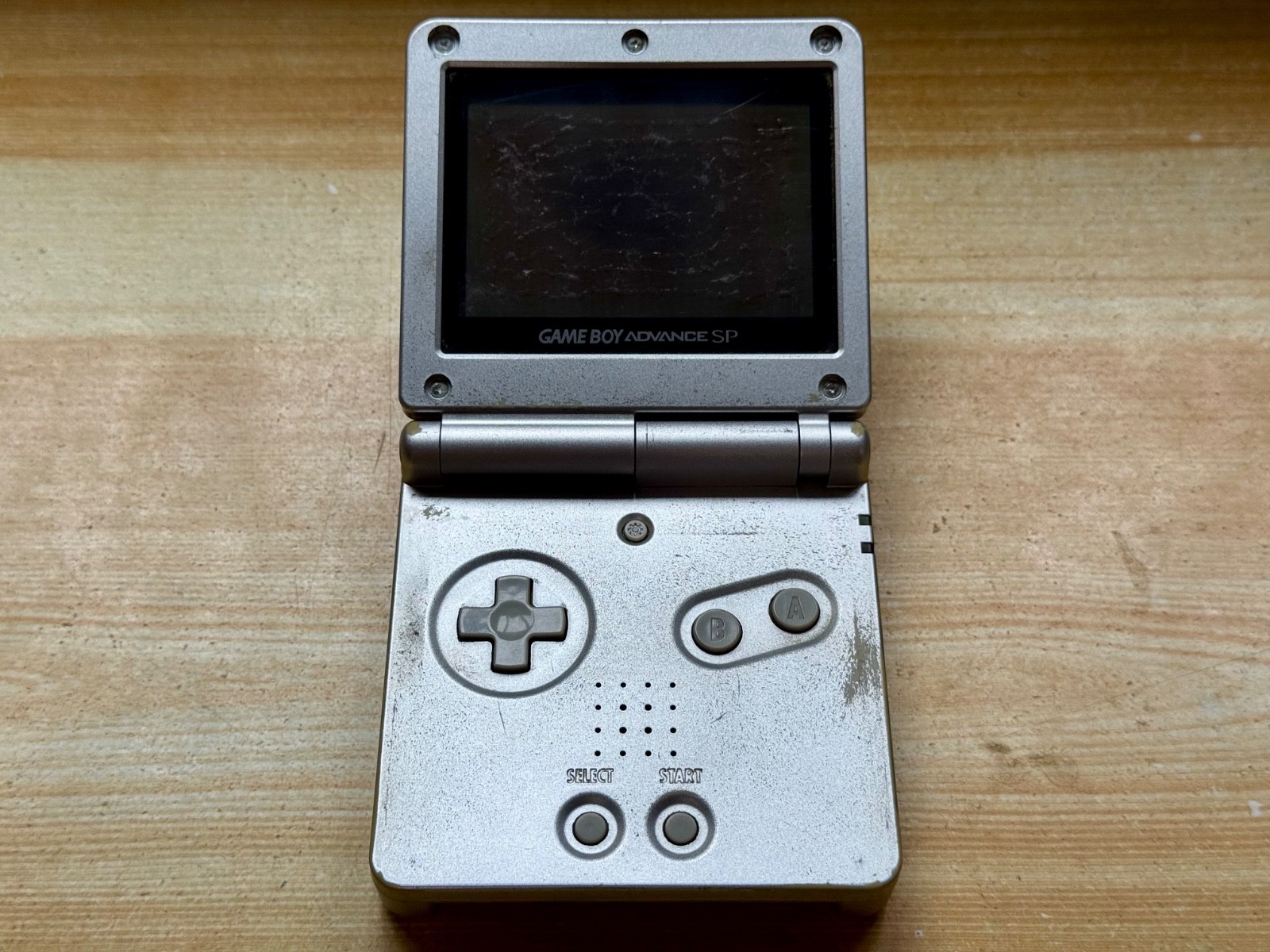 Nintendo Gameboy Advance SP AGS001 Metal Silver Handheld Console Parts or Repair