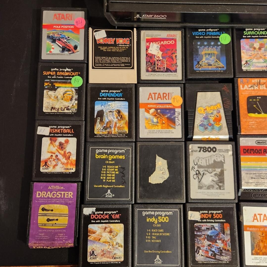 Atari 2600 System Bundle with Console, 30 Games, 2 Joysticks needs power cord