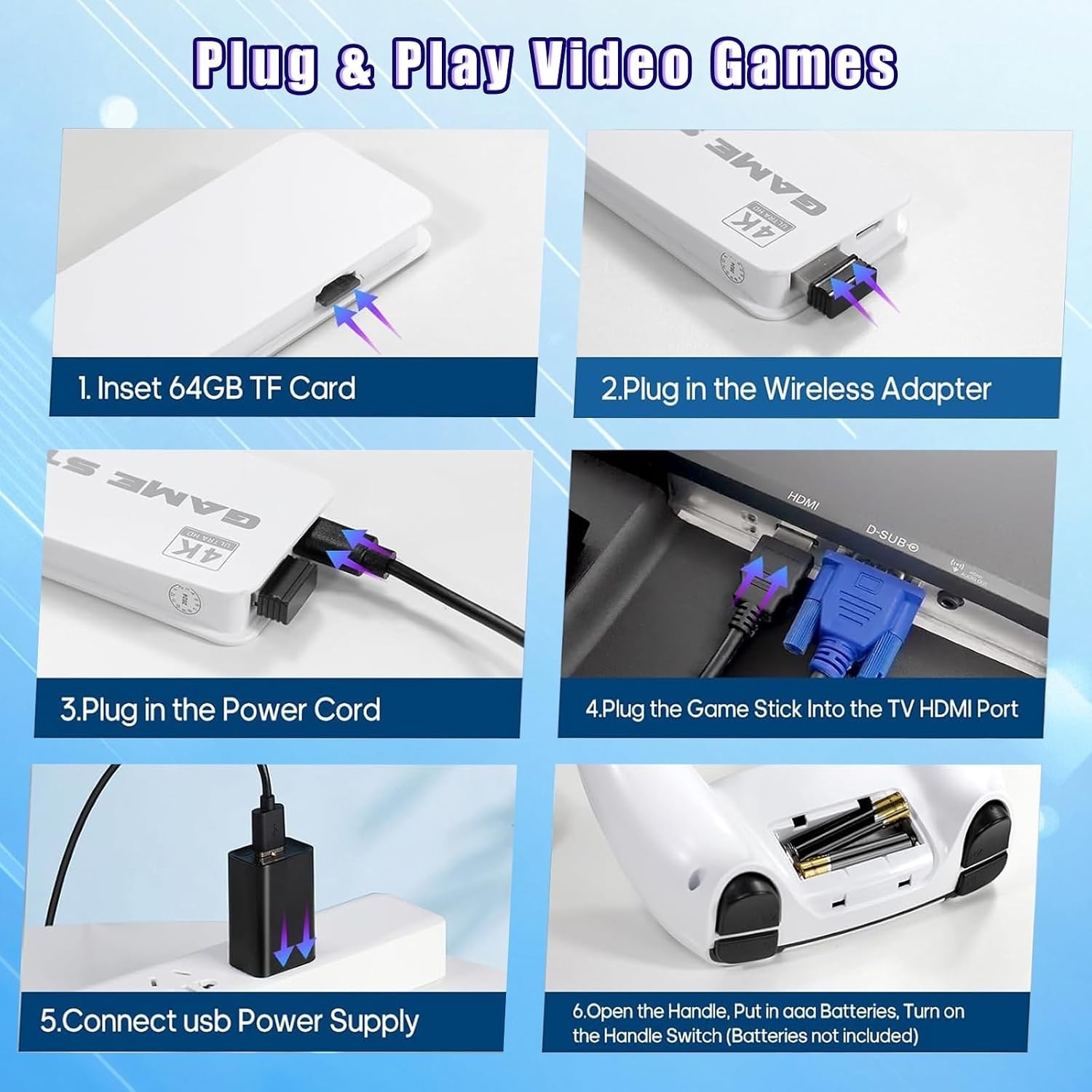 Retro Gaming Delight: Wireless Console with 20,000+ Games & 4K HDMI for Families