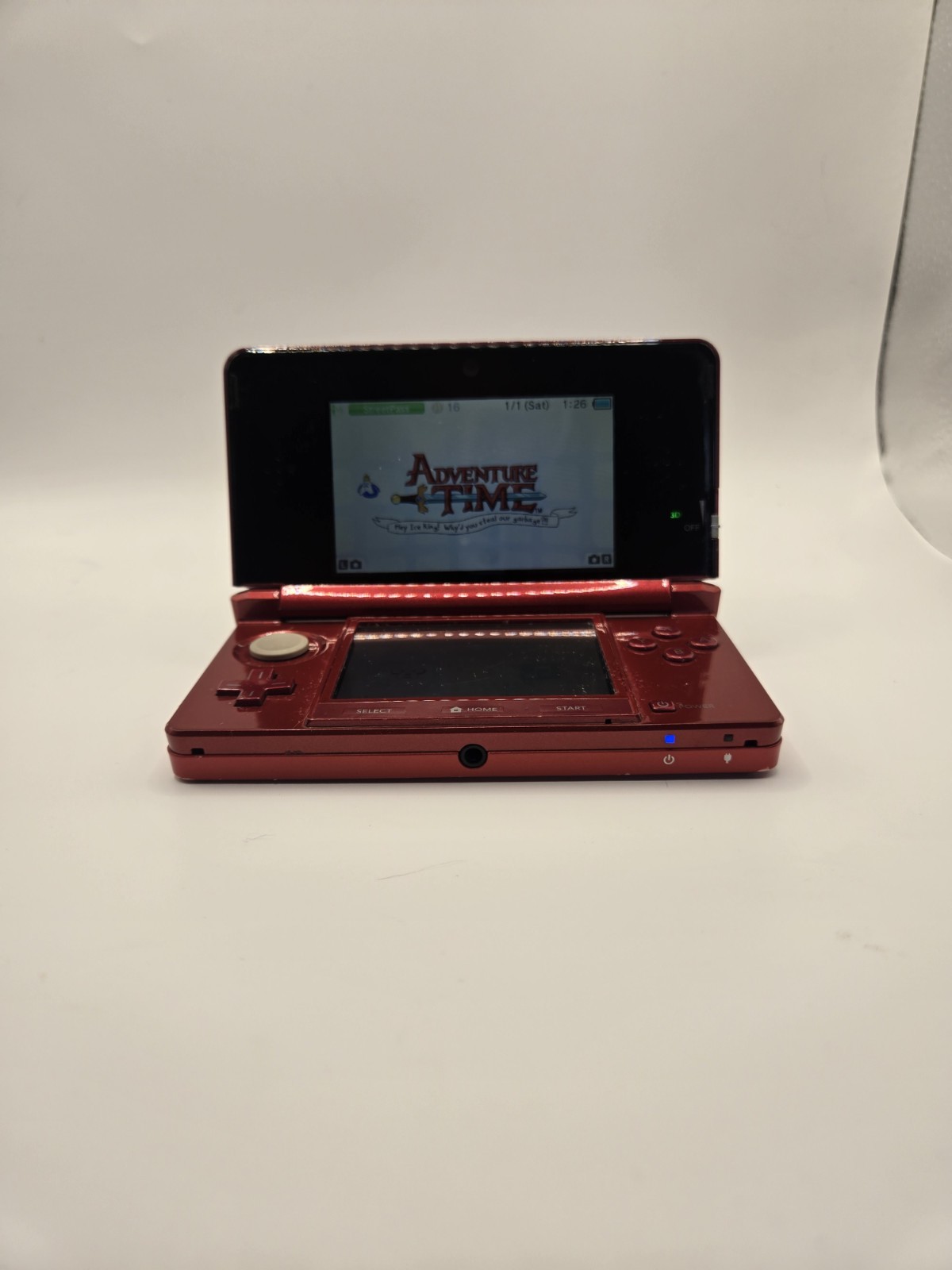 Nintendo 3DS Metallic Red Console System with 7 GamesNo Charger No Stylus