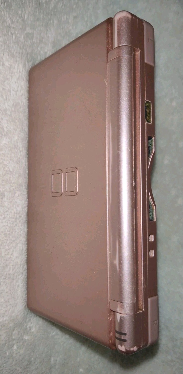 Nintendo DS Lite Metallic Rose Pink Console Bundle w/ 5 Games Charger And Stylus
