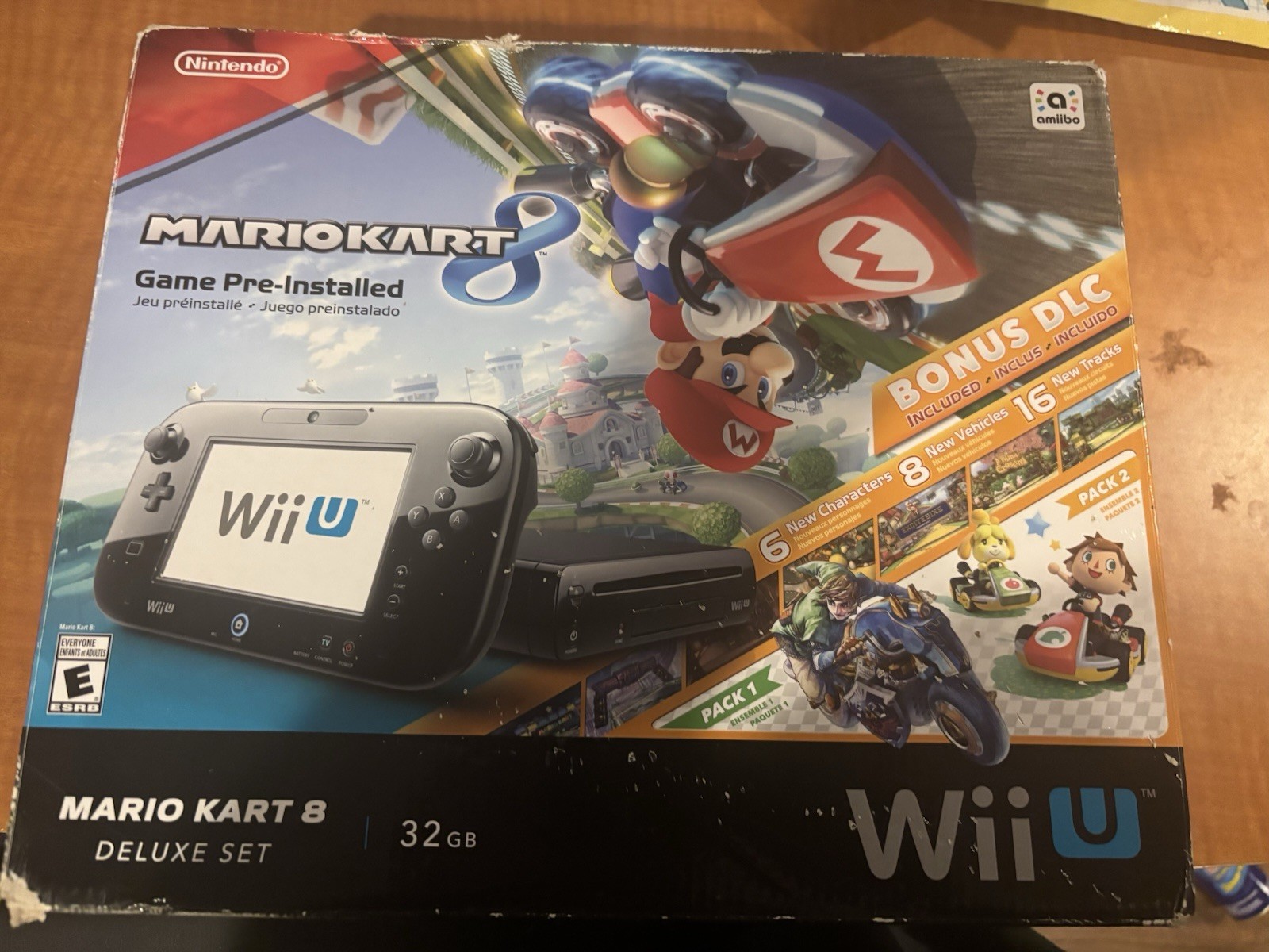 Nintendo Wii U Mario Kart 8 Deluxe Set 32GB Black w/ GamePad Wi-Fi HDMI 1080p