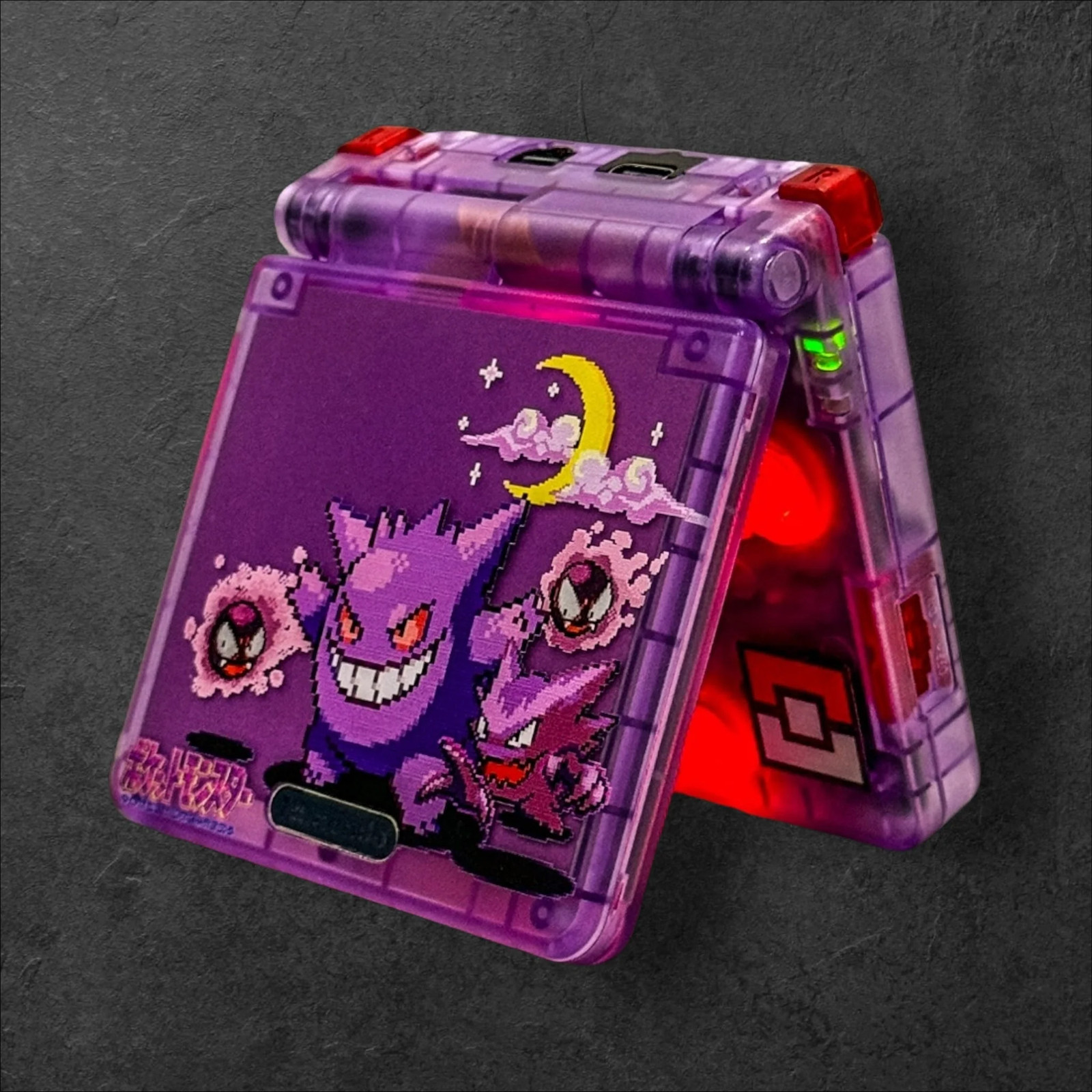 Nintendo GBA SP Game Boy Advance SP Pokémon Pixel Gengar Evolution Custom Mod