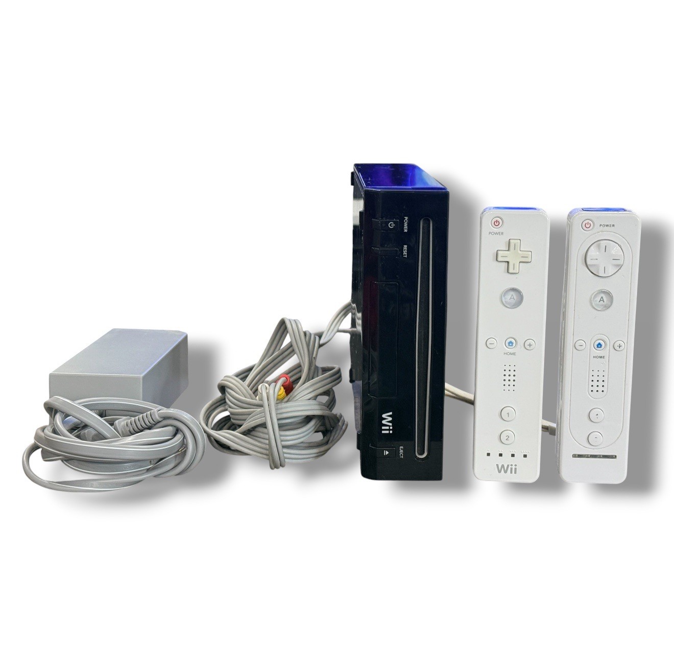 Nintendo Wii Black Console RVL-101 Bundle OEM Remote + Controller