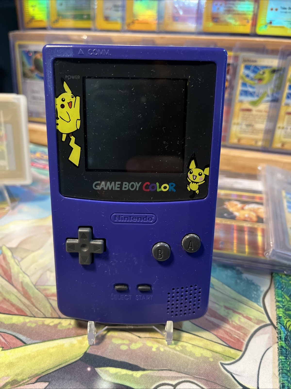 Pokemon Game Boy Color Gold & Silver Pikachu Pichu Console Tested RESHELL