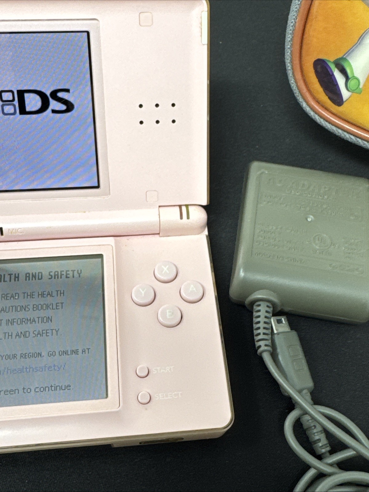 Nintendo DS Lite Pink Handheld Console USG-001 OEM USG-002 Charger, Game, & Case