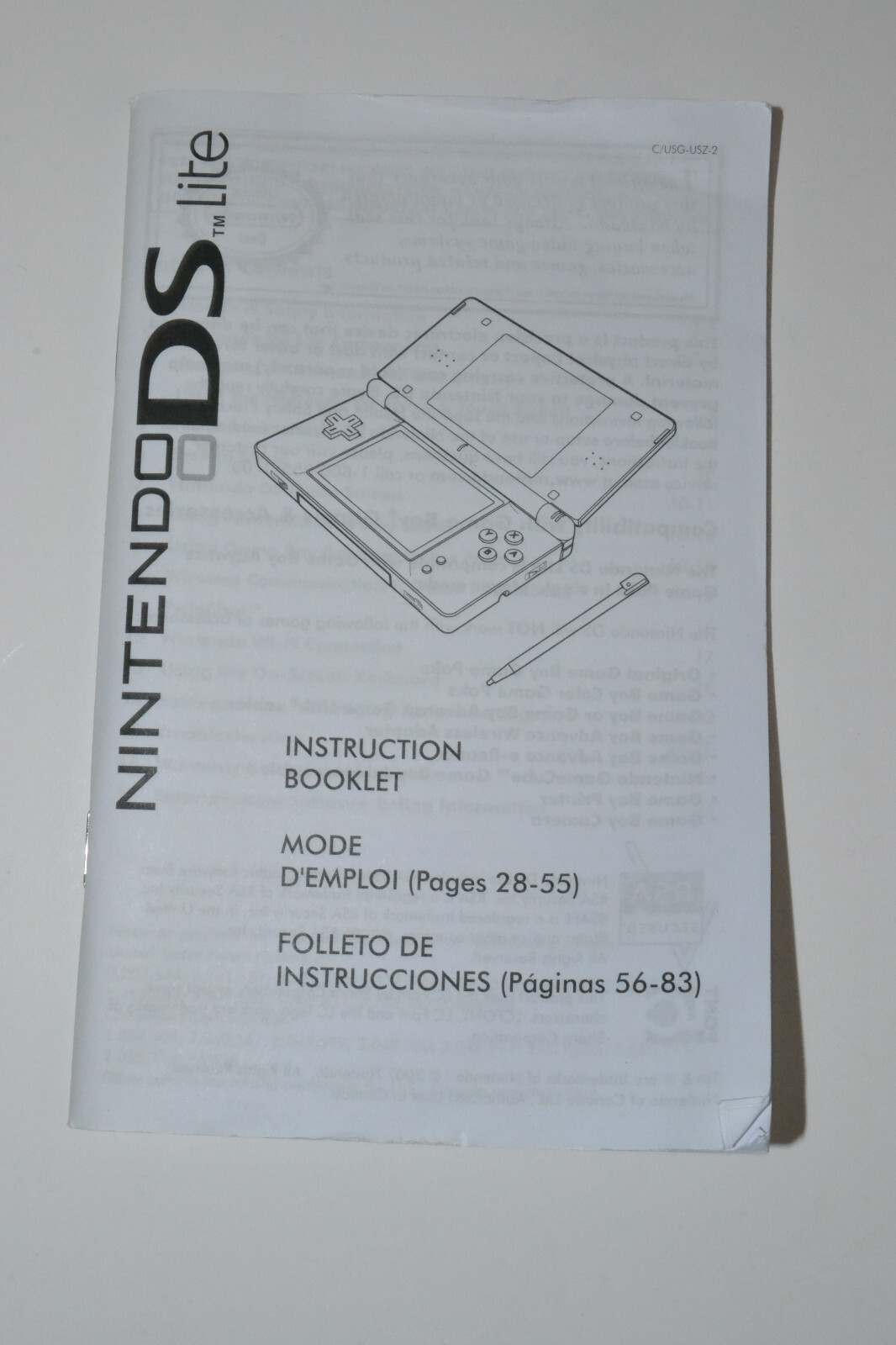 Nintendo DS Lite Handheld System – Cobalt/Black With Stylus 6 Games 2 Chargers