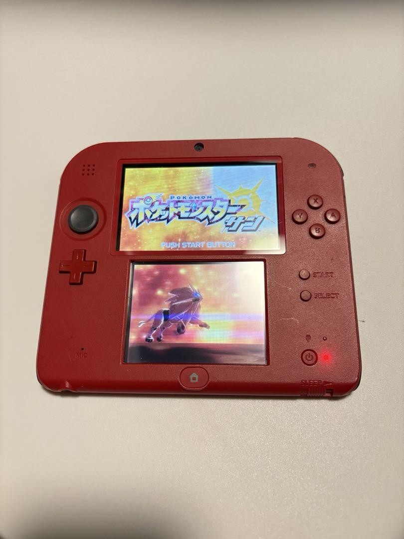 3DS/2DS/DS Nintendo 2Ds Red With Pocket Monster Sun Japan