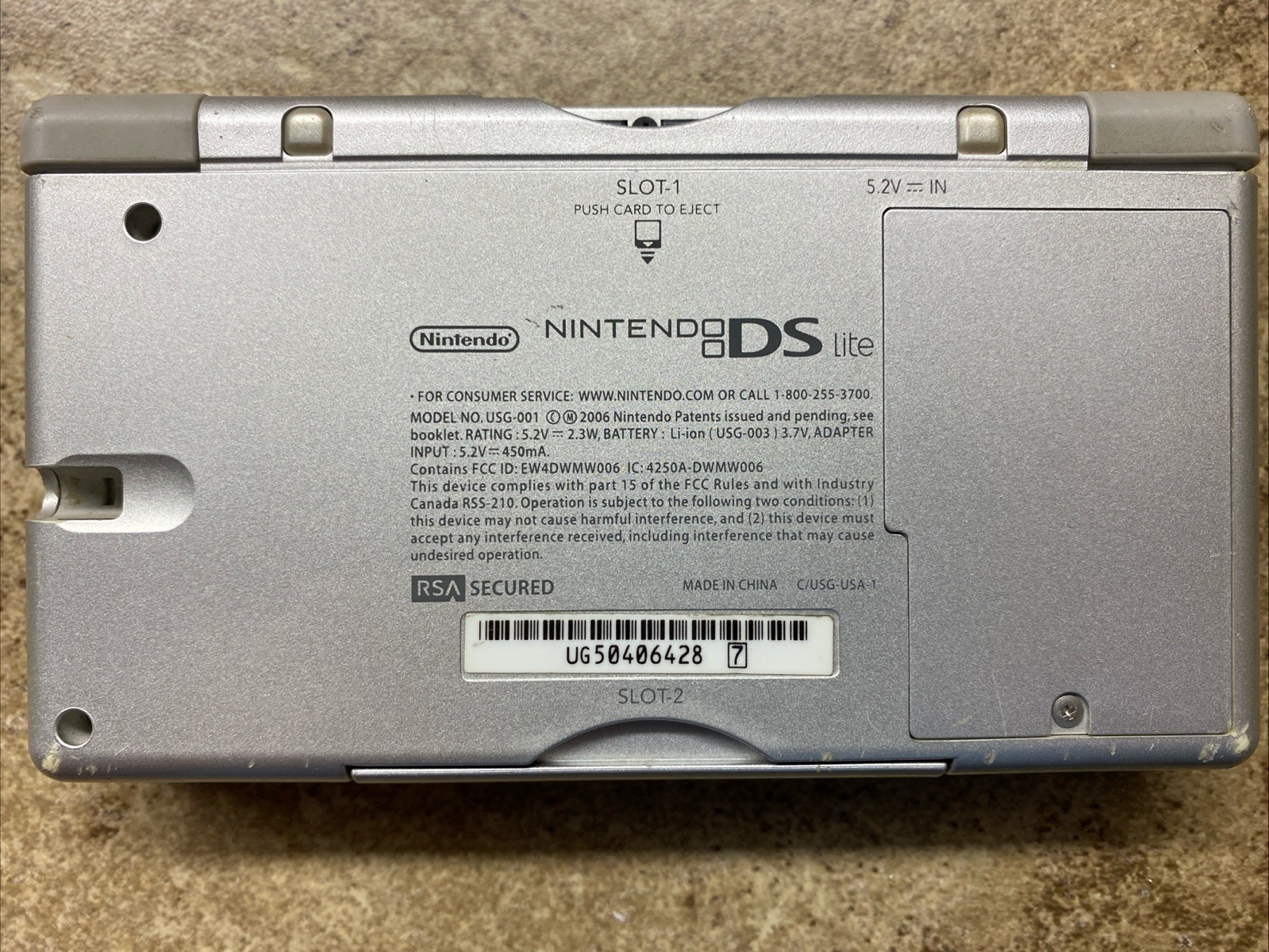 Nintendo DS Lite Game Console – Silver WORKS GREAT!