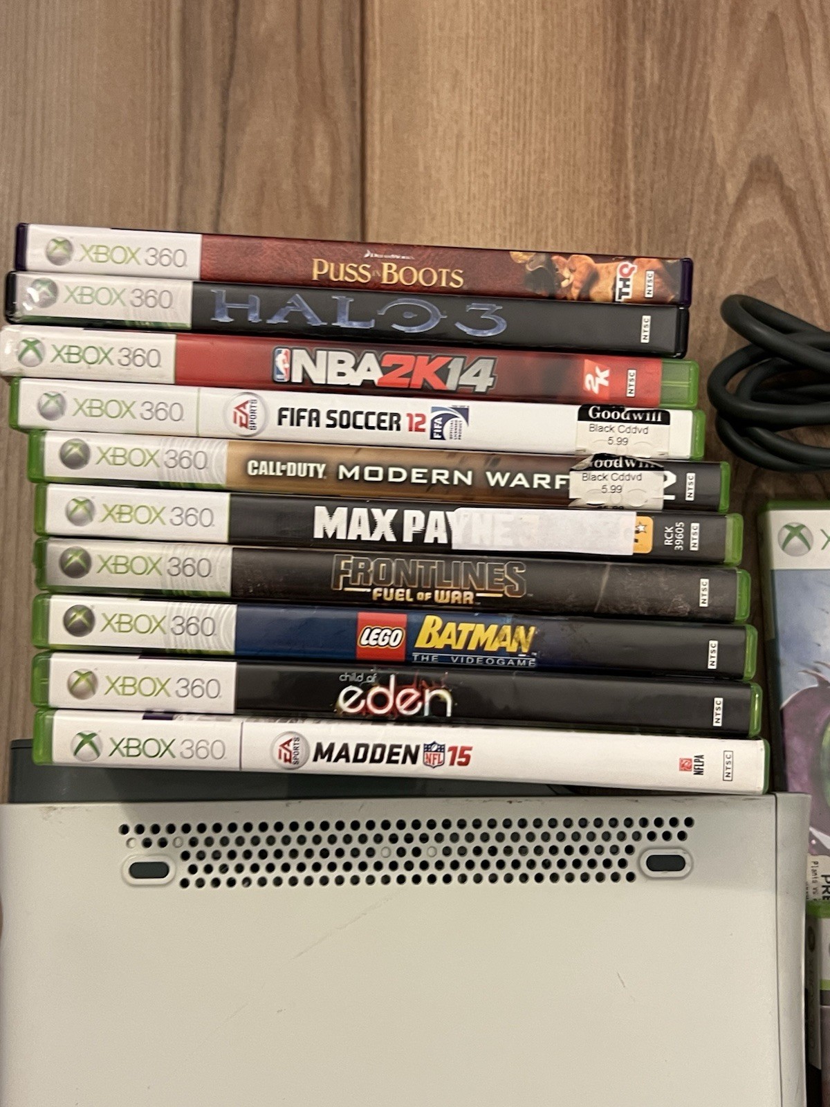 Xbox 360 Elite White Console Bundle 20GB HDD 15 Games Controller Tested Works