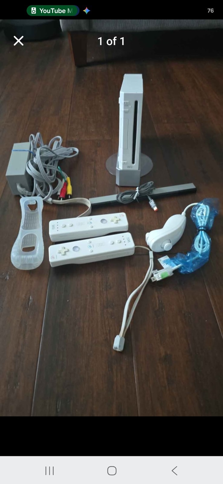 Nintendo Wii RVL-001 Console Bundle Wii Sports Controller And Nunchuck Tested
