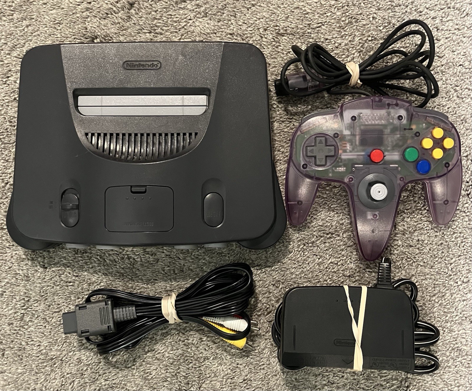 Nintendo 64 N64 Console OEM Atomic Purple Controller Test Working Next Day Ship