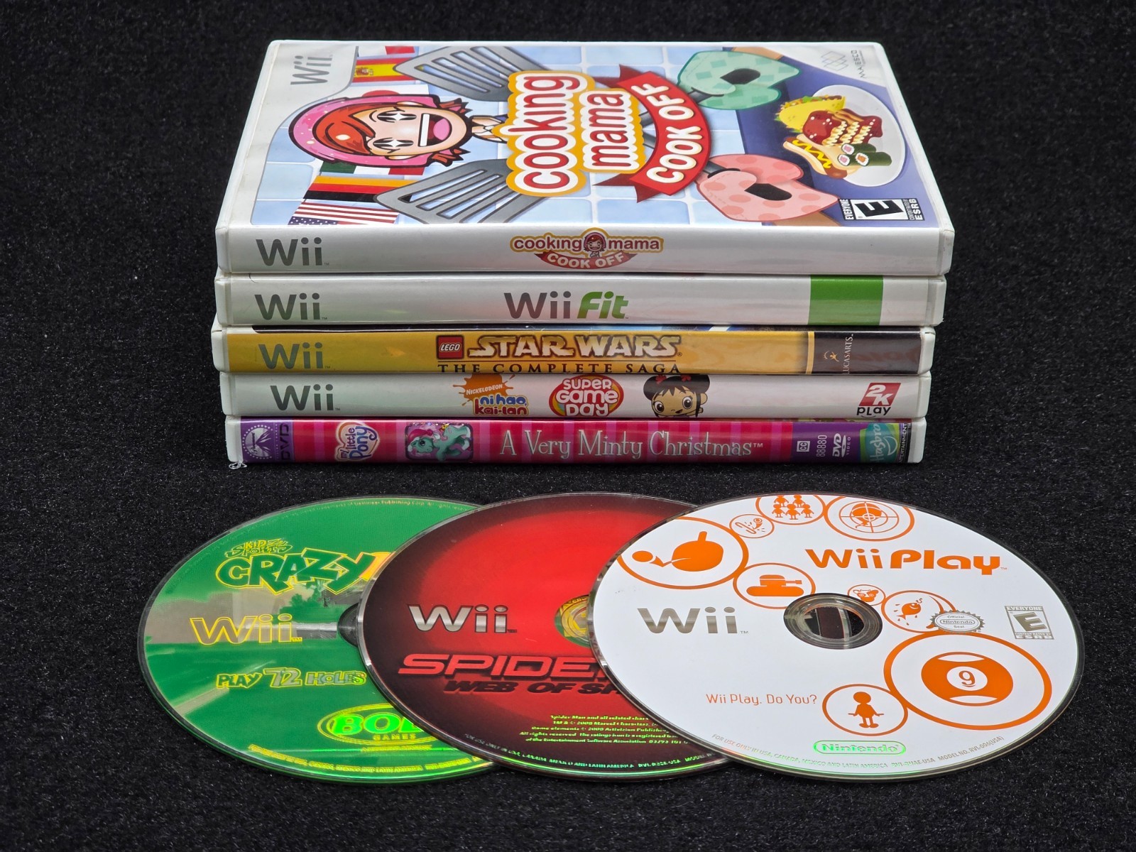 Nintendo Wii RVL-001 Console ONLY! w/ 8 Games – NO CABLES! NO REMOTES! READ!