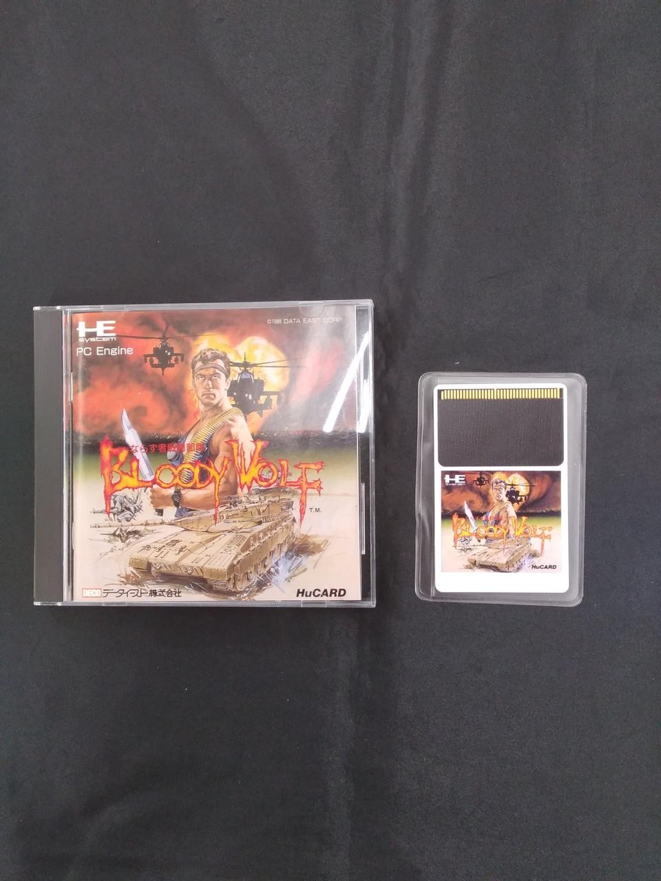 Data East Bloody Wolf PCE TurboGrafx-16 Classic Shooter with Case & Manual