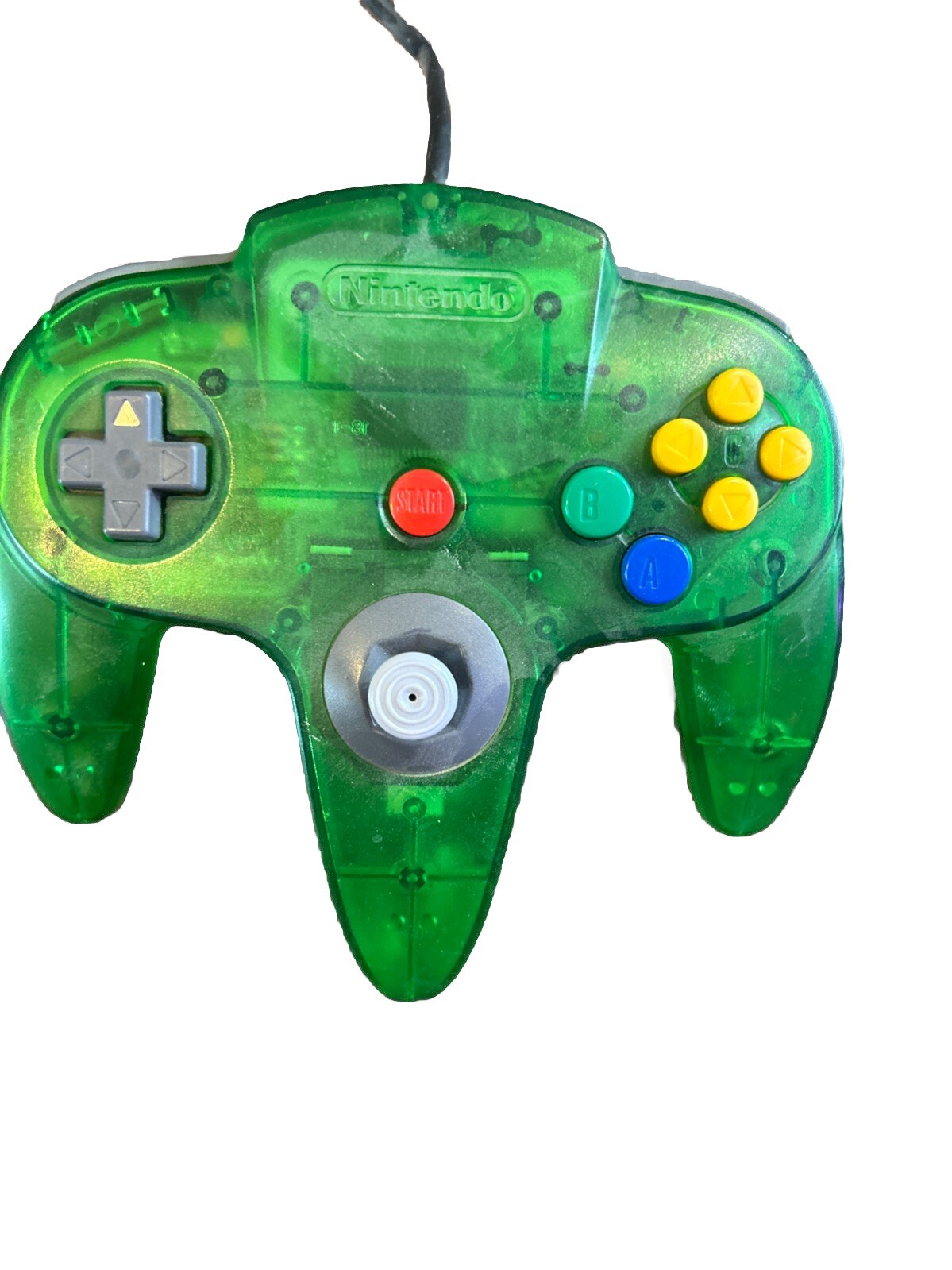 Translucent Jungle Green n64 with 4 assorted controllers