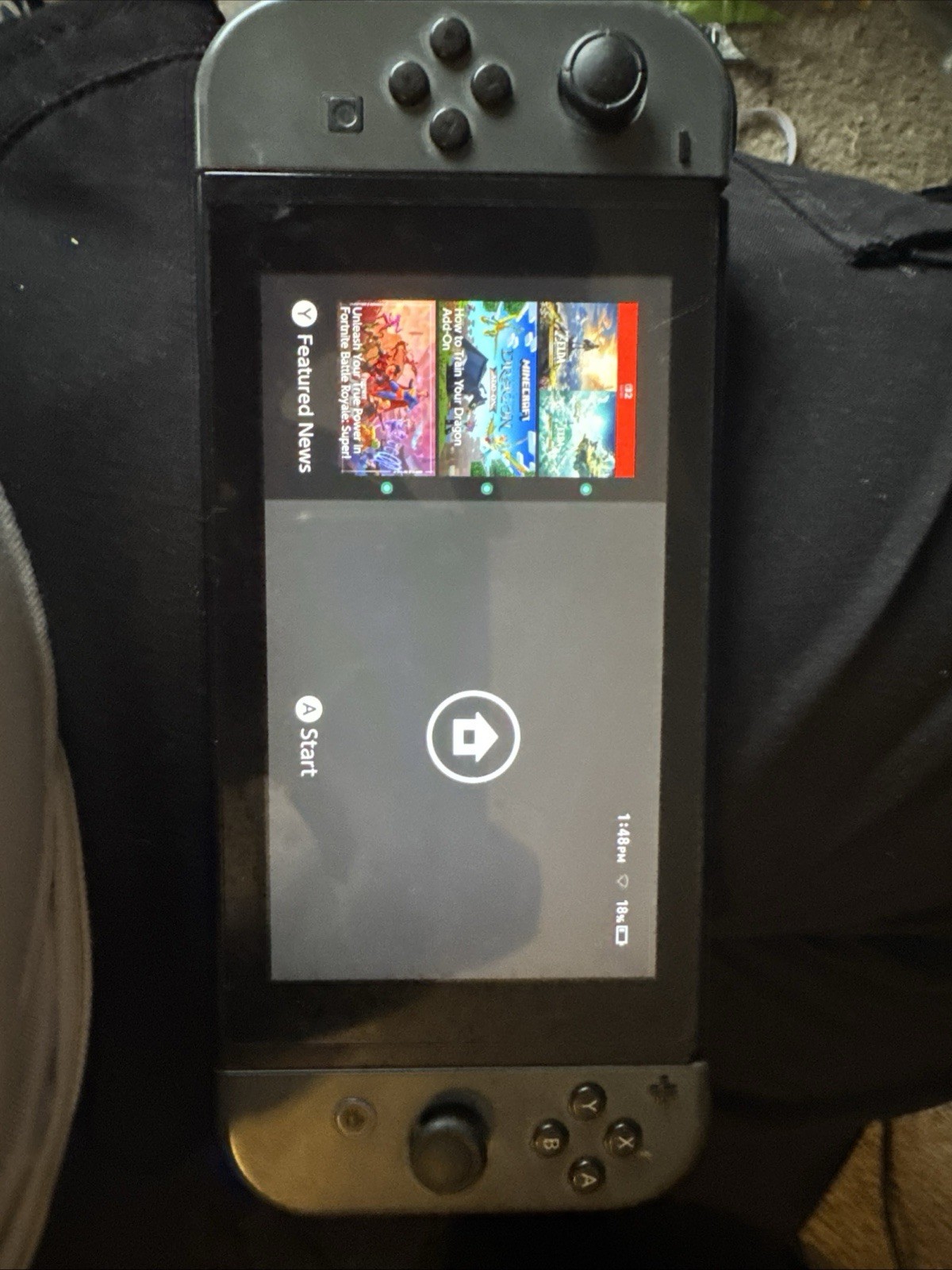 Nintendo Switch 32GB Handheld Console Gray Joy-Con With Charges’ Games No Deck