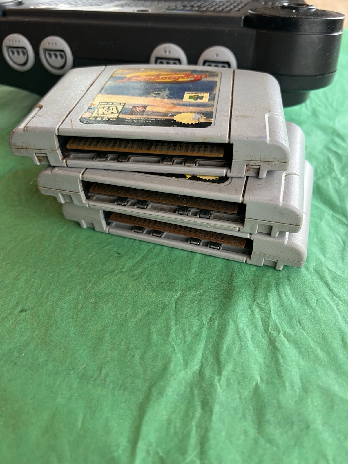 Nintendo 64 N64 Black Console Only NUS-001 USA Tested Works No Cables 3 Games