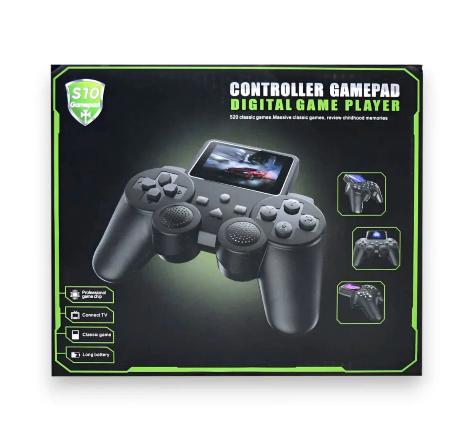 S10 Gamepad Controller Handheld Video Game Player ~ 520 Built in Games ~ Black