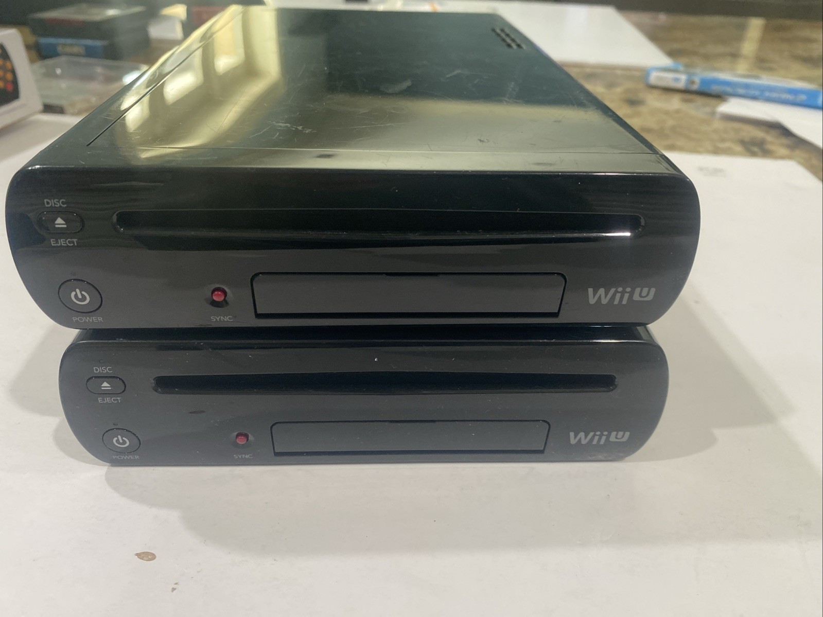 Lot Of 2 Nintendo Wii U Deluxe 32GB Black Console Only | Fair Condition