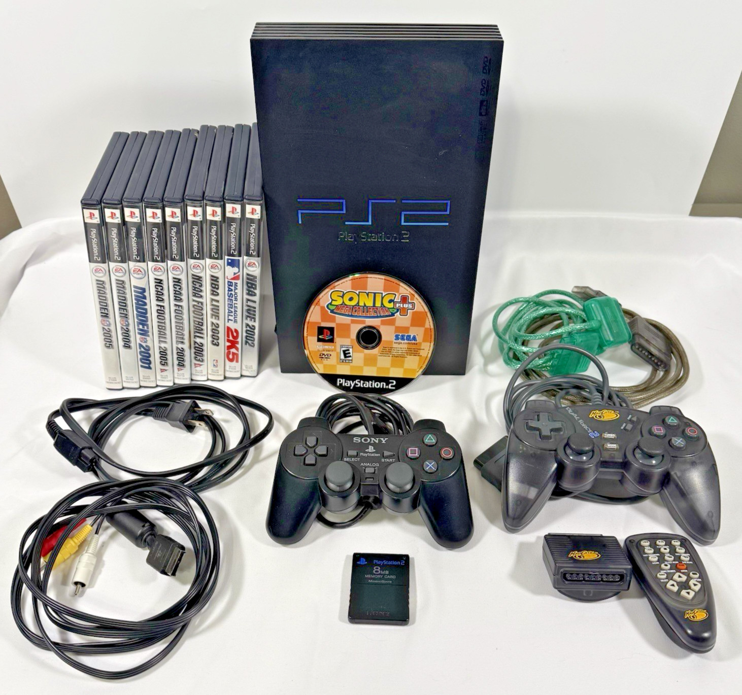 Sony PlayStation 2 PS2 Console SCPH-39001 Controllers Mem Card 10 Games Tested