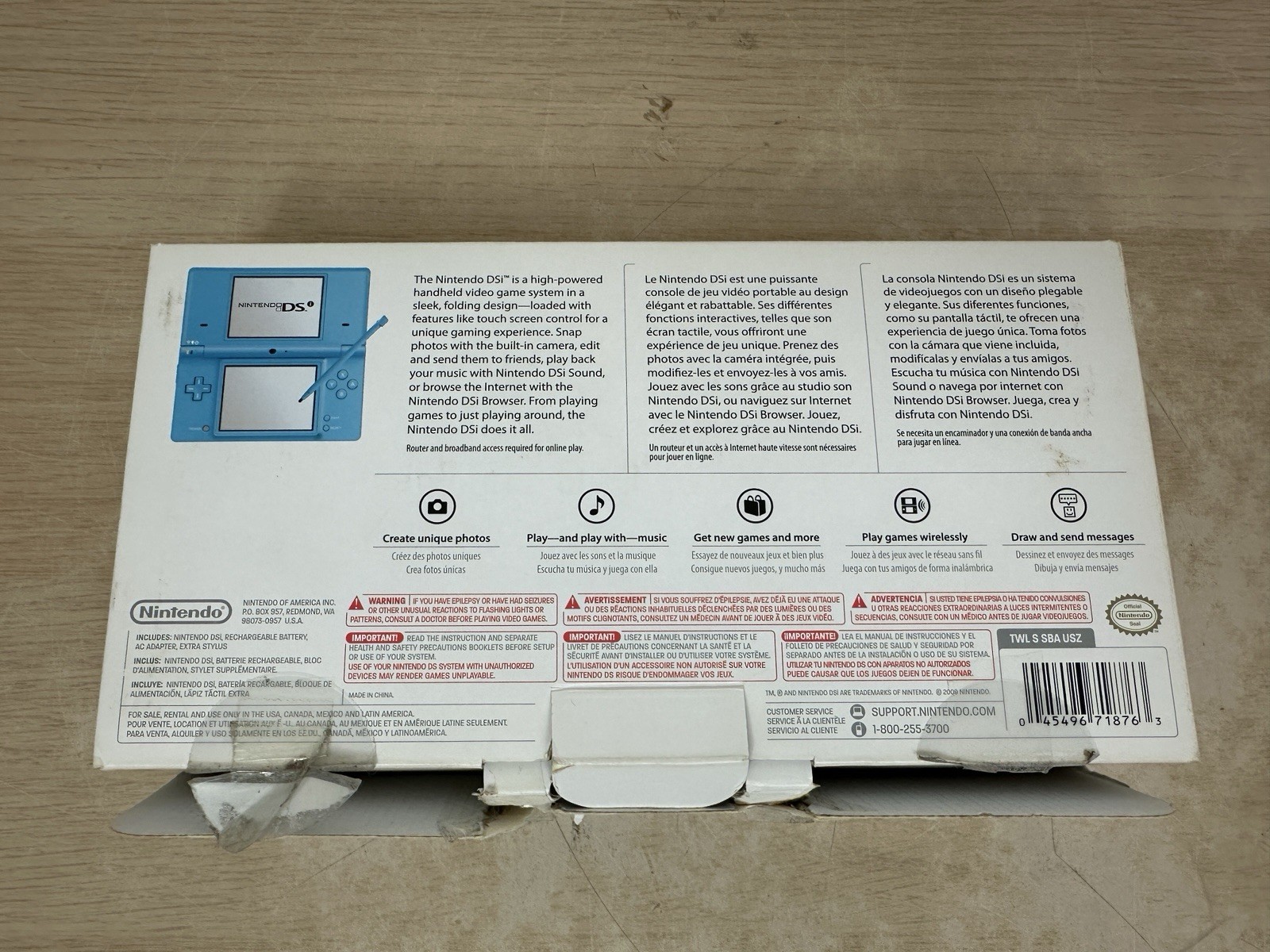 Nintendo DSi Light Blue w/ Box/Inserts/Charger/Stylus: Matching Serials – WORKS!